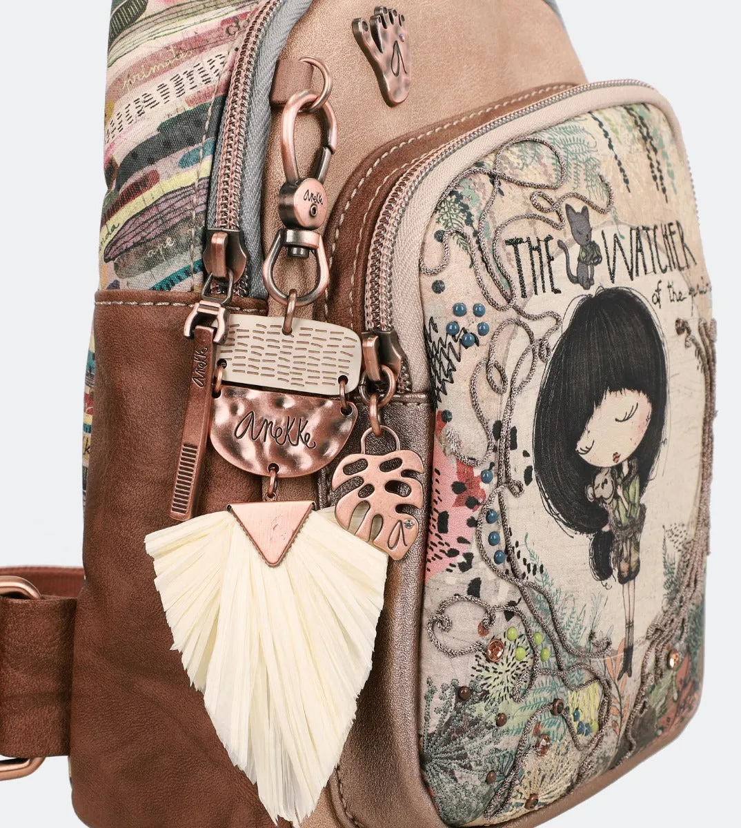 Jungle printed tear shaped backpack