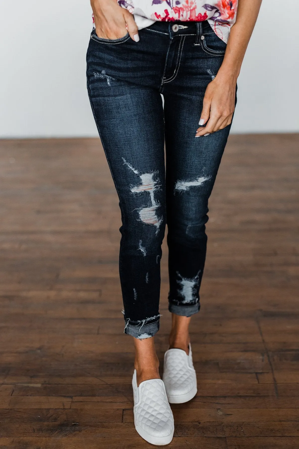 KanCan Distressed Jeans- Faye Wash