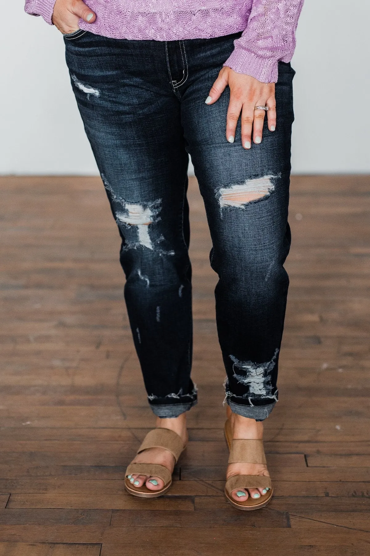 KanCan Distressed Jeans- Faye Wash