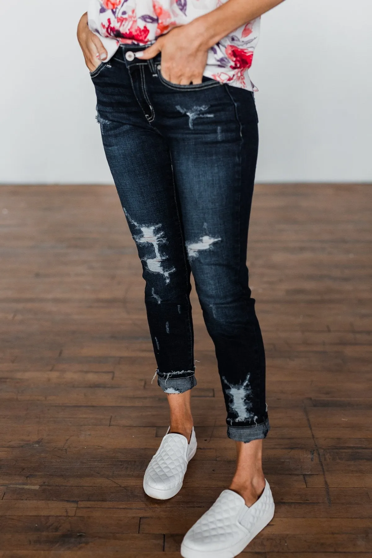 KanCan Distressed Jeans- Faye Wash