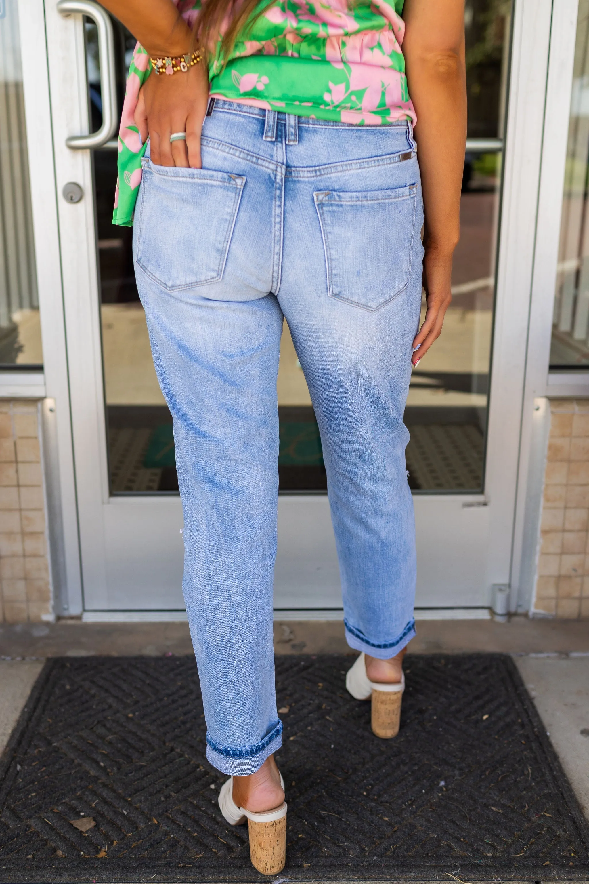 Kancan Light Wash Boyfriend Jeans