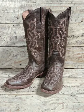 Ladies Brown Shimmer Boots