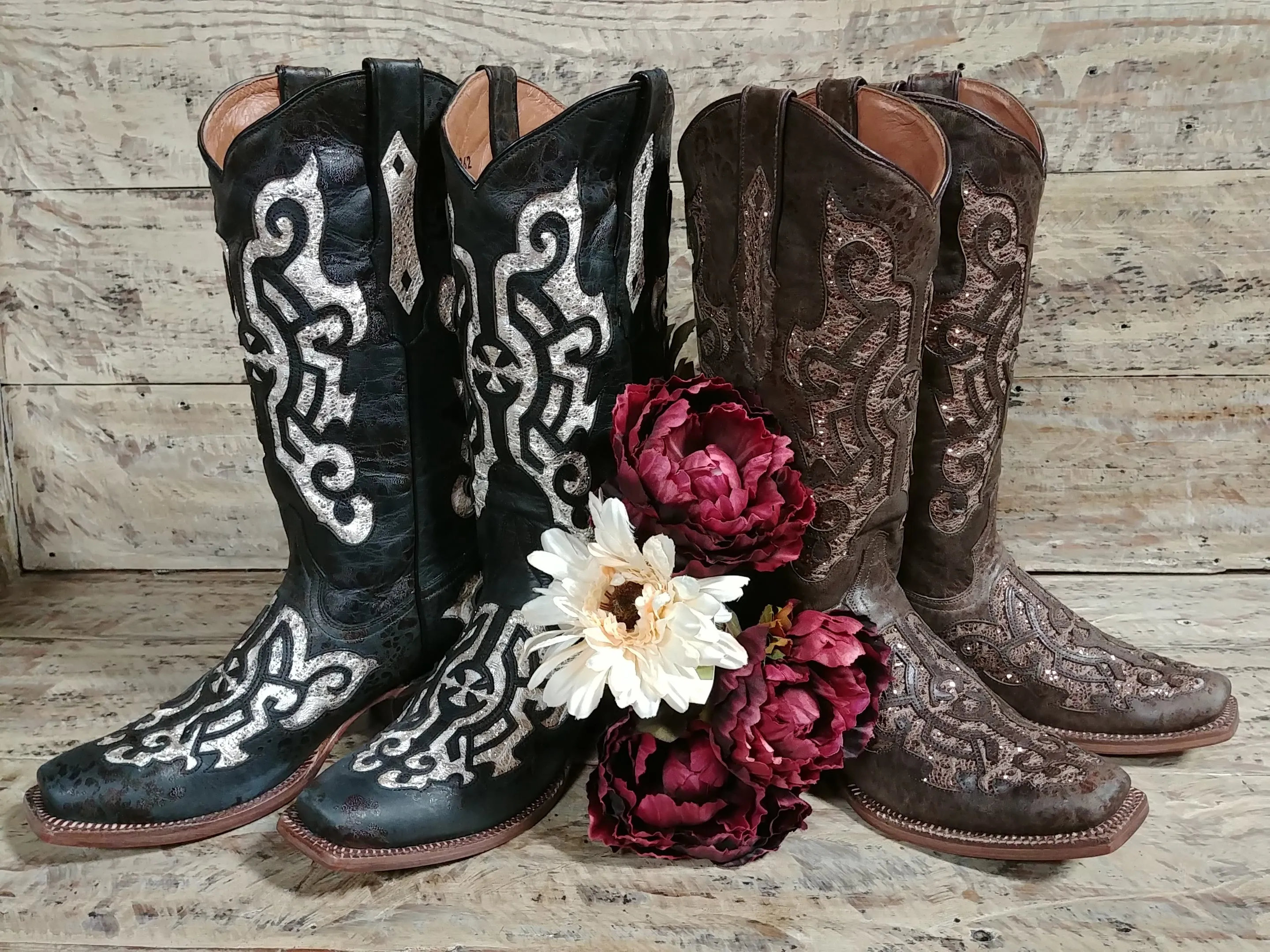 Ladies Brown Shimmer Boots