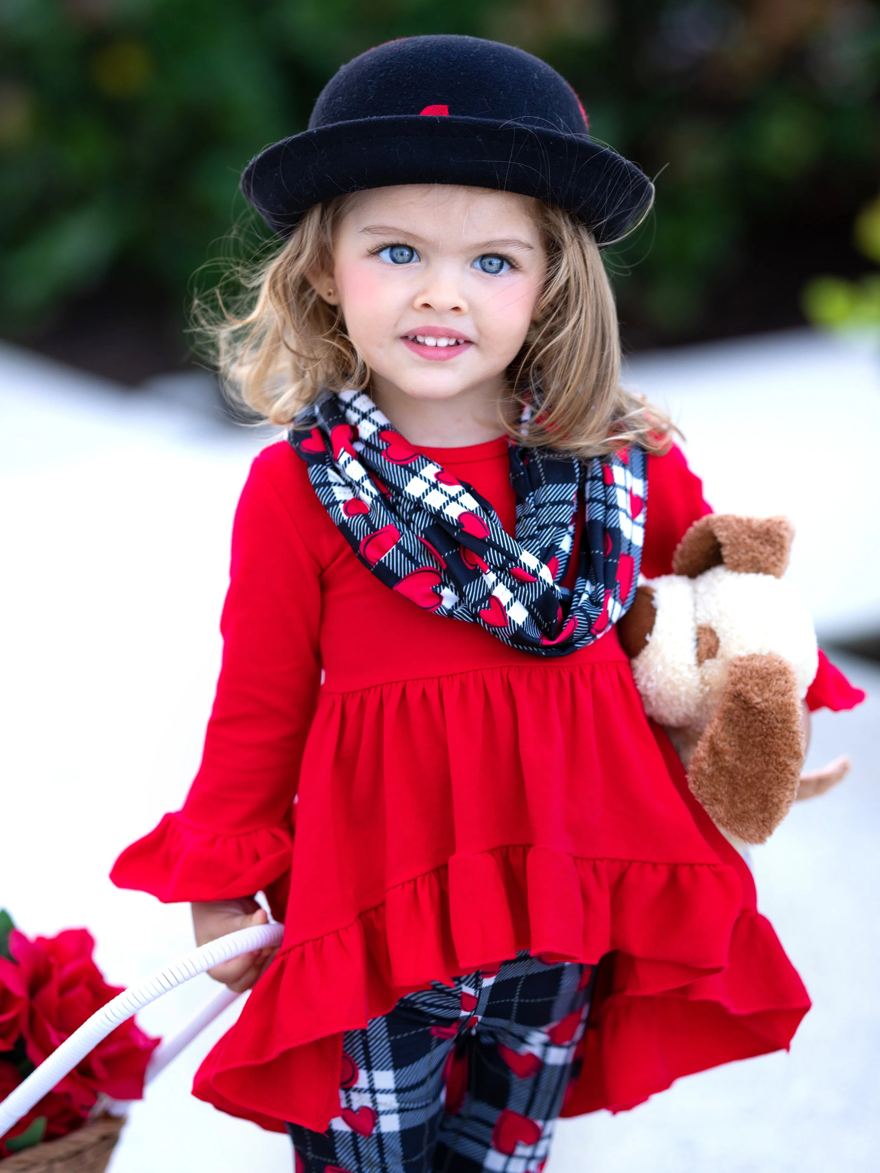 Lots of Love Red Tunic, Scarf and Legging Set