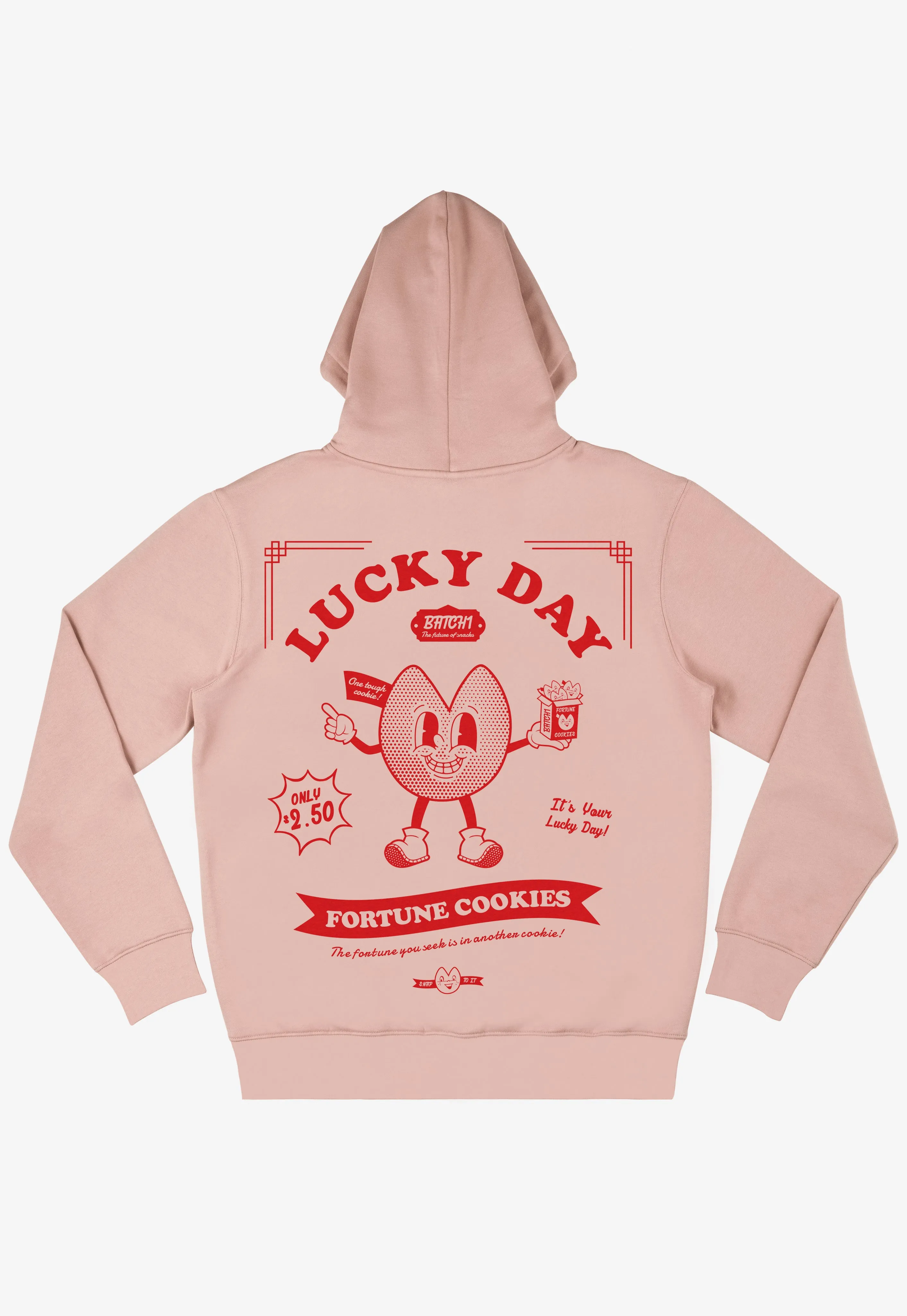 Lucky Day Fortune Cookies Peach Hoodie