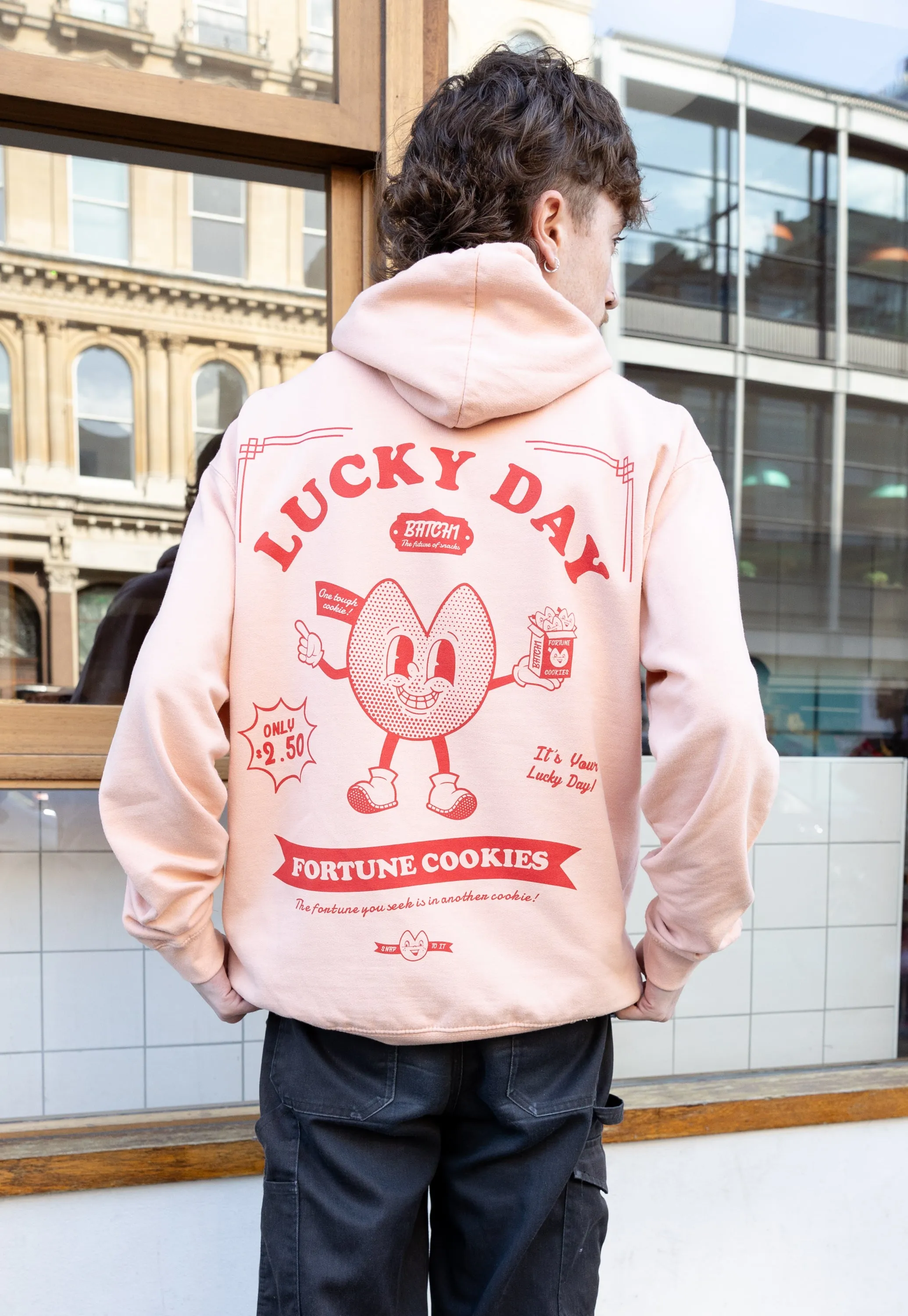 Lucky Day Fortune Cookies Peach Hoodie