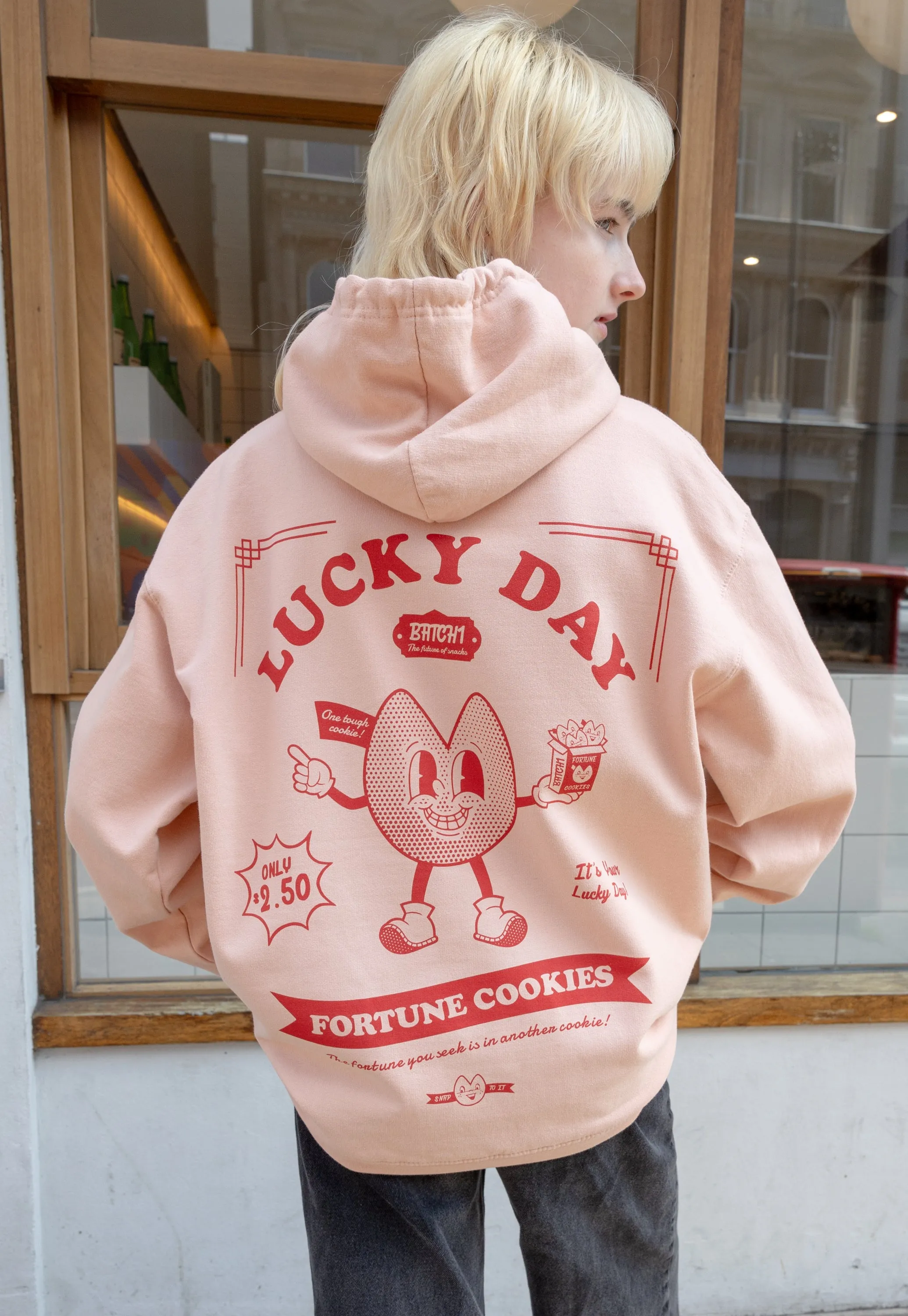 Lucky Day Fortune Cookies Peach Hoodie