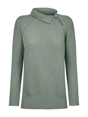 Maglia con collo roulè in filato Nice Wool - Iceberg Green