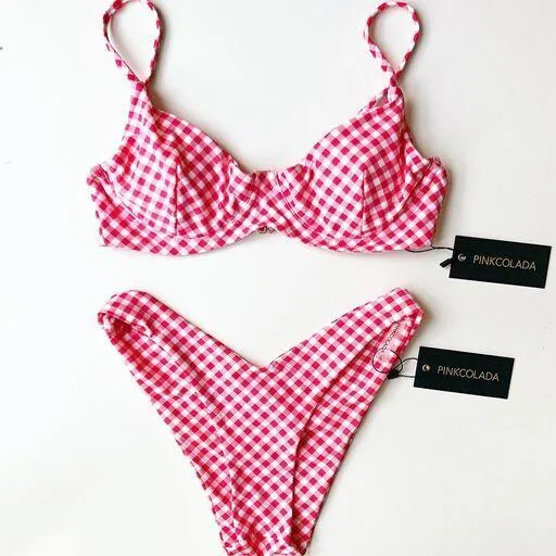 MALDIVES BIKINI BOTTOMS IN RED GINGHAM