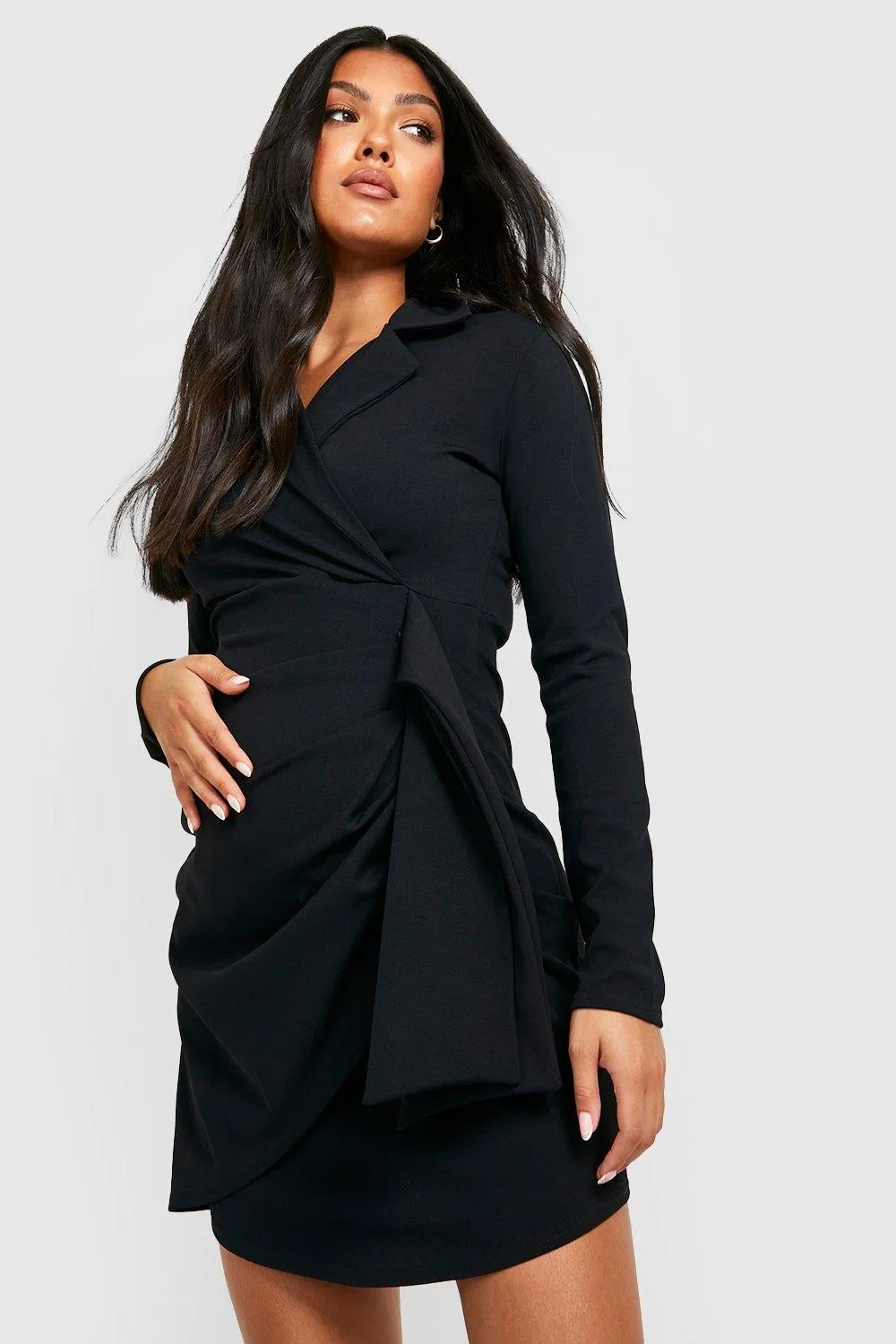 Maternity Scuba Ruched Blazer Dress