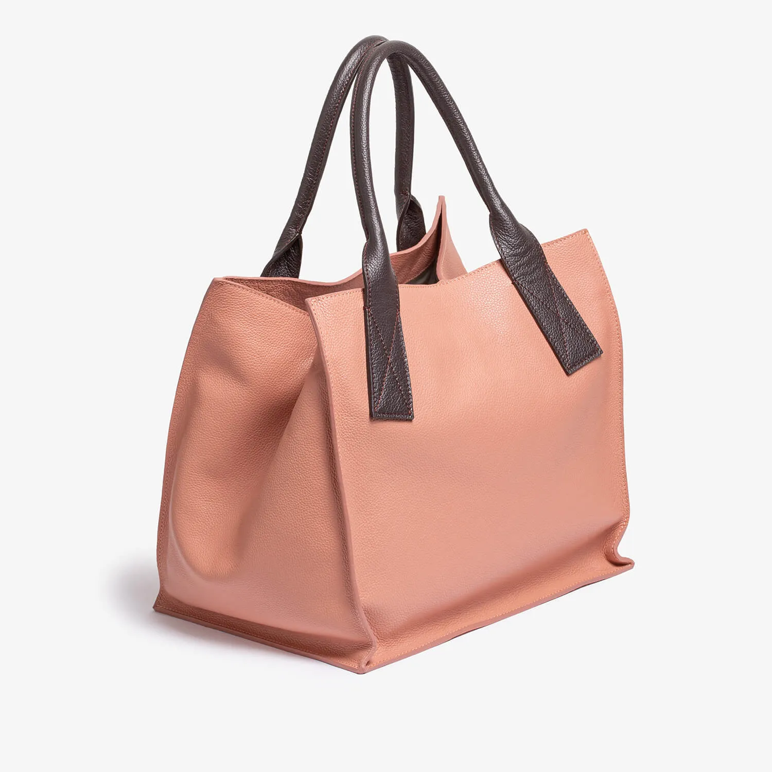 Mathilde | Powder-brown calfskin squared box bag