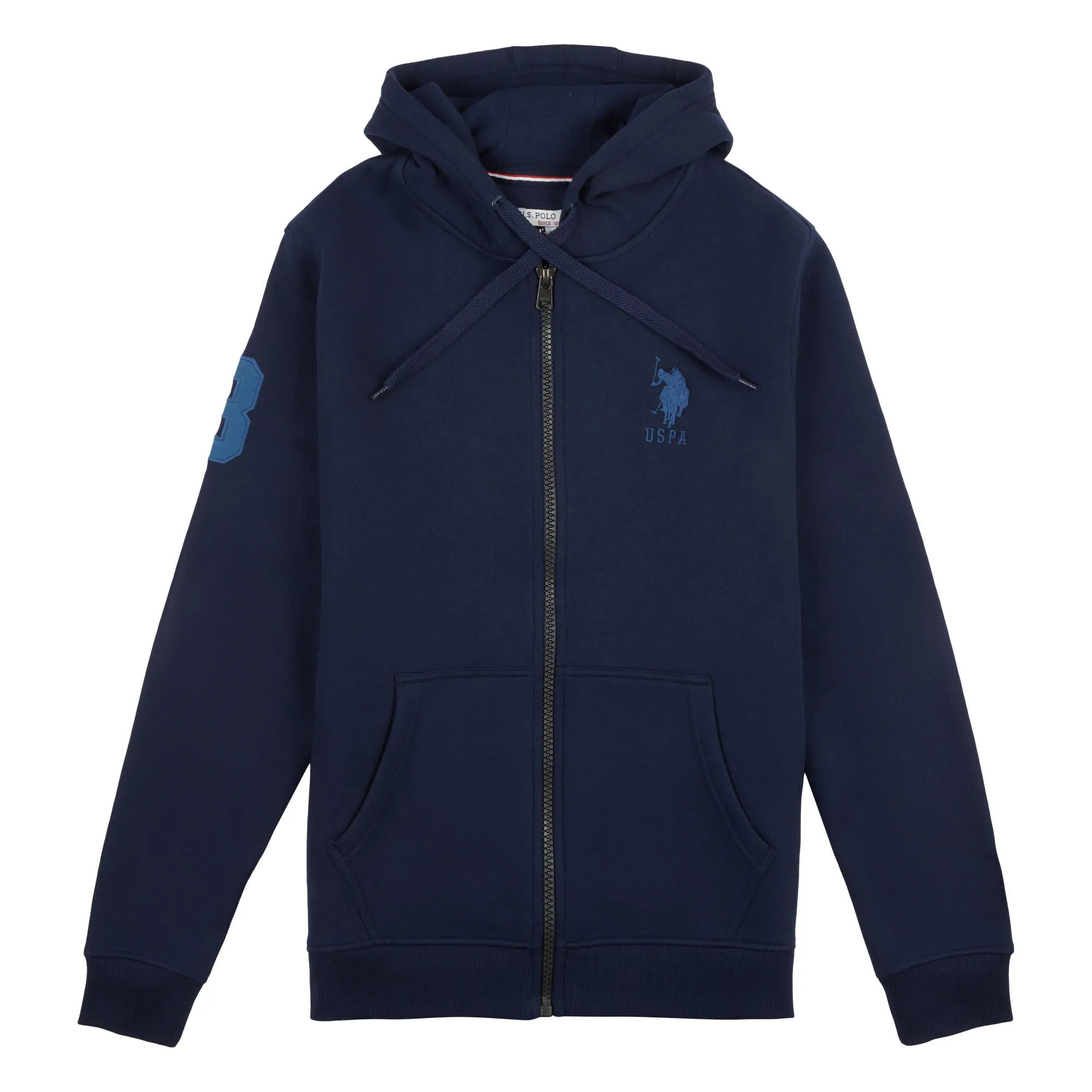 Mens Player 3 Zip-Through Hoodie in Navy Blue