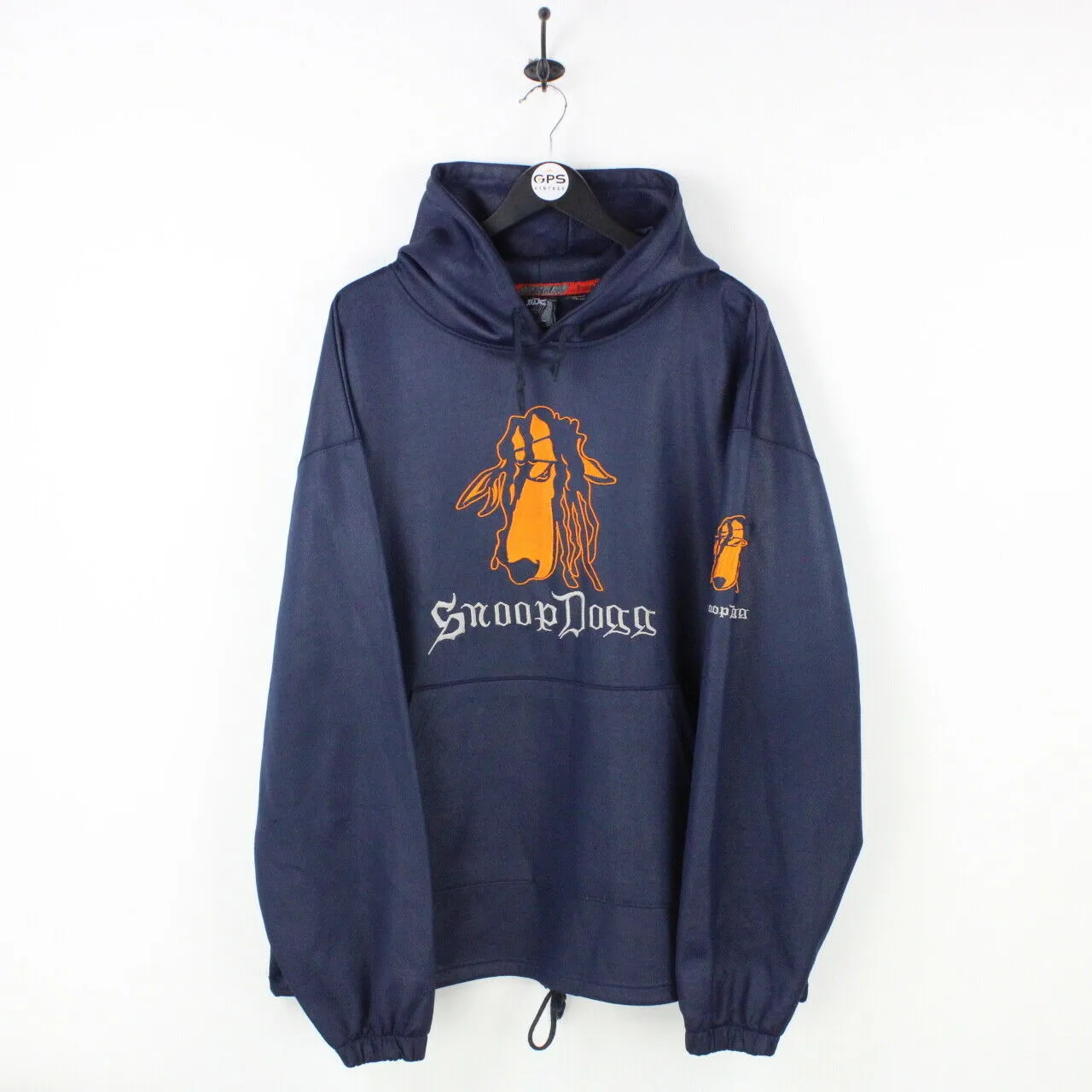 Mens SNOOP DOGG CLOTHING 90s Hoodie Navy Blue | XL