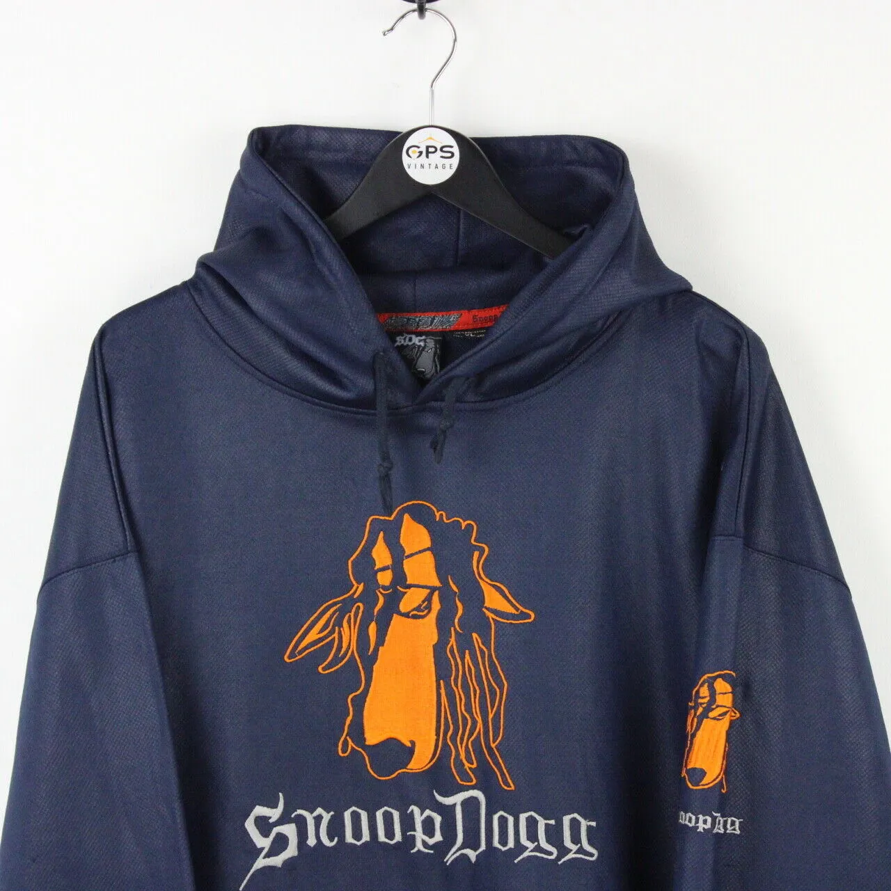 Mens SNOOP DOGG CLOTHING 90s Hoodie Navy Blue | XL