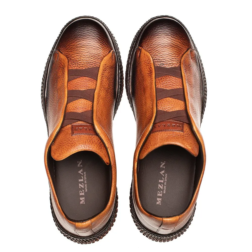 Mezlan Calico 20947 Men's Shoes Cognac Deer-Skin Leather Slip-On Sneakers (MZ3664)