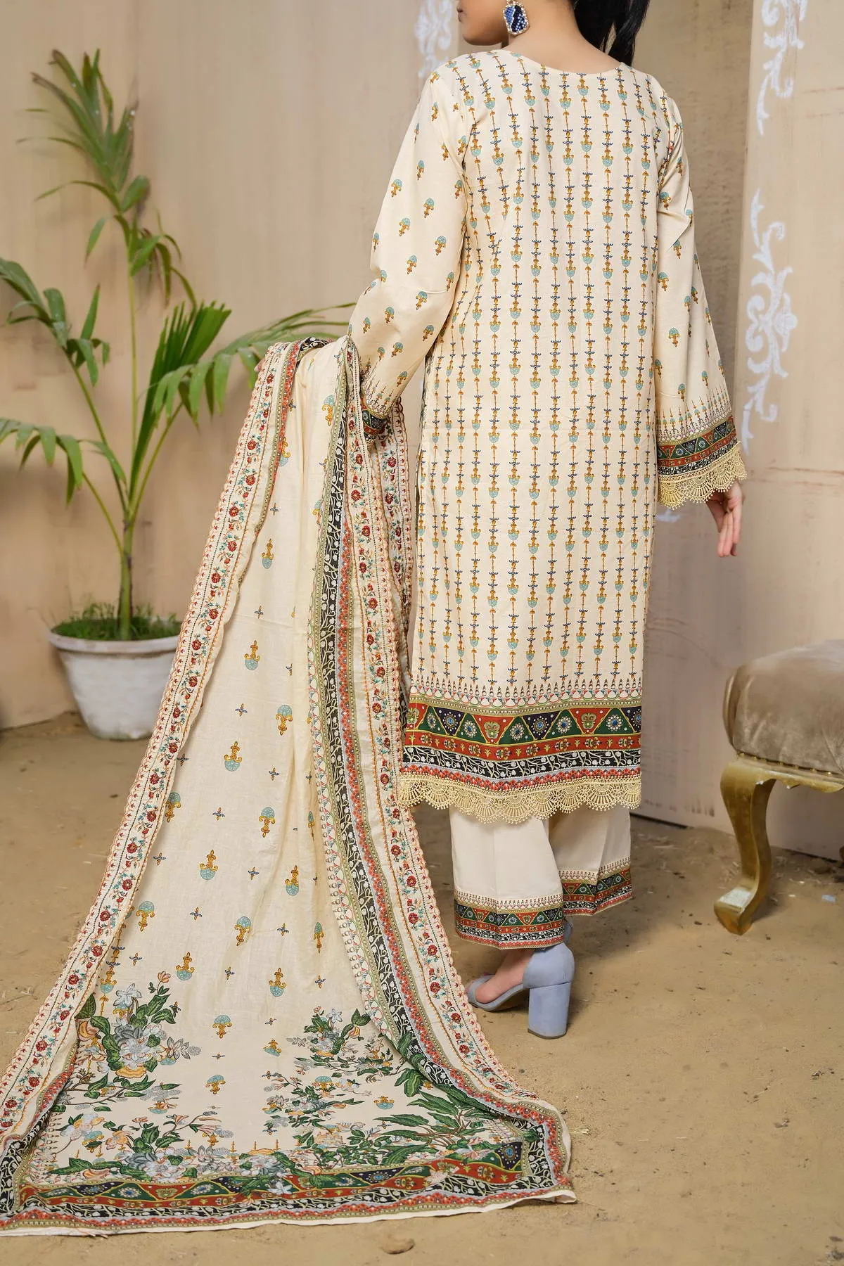 Misri By VS Textile Embroidered Lawn Unstitched 3 Piece Suit - 203