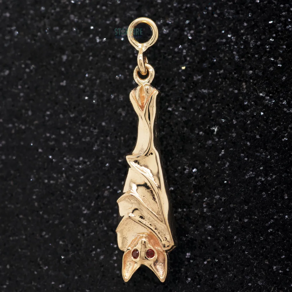 Morbius Bat Charm in Gold with Garnets