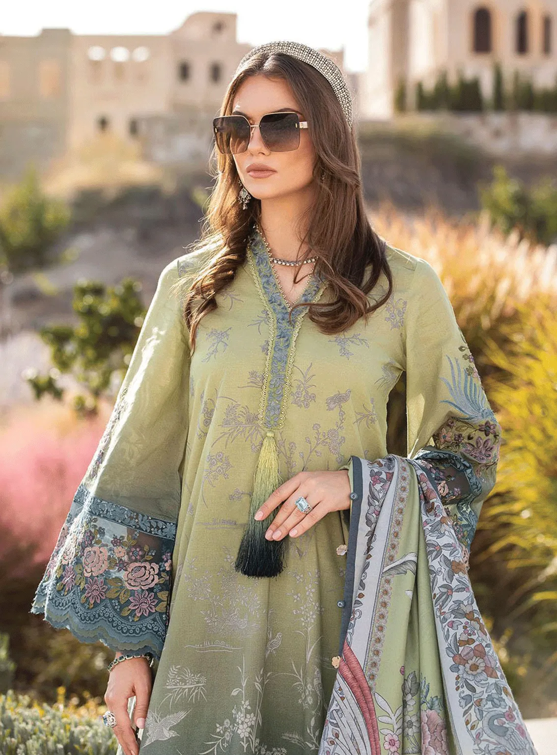 MPrints By Maria B Embroidered Linen Unstitched 3 Piece Suit - MB23MPW 2007A