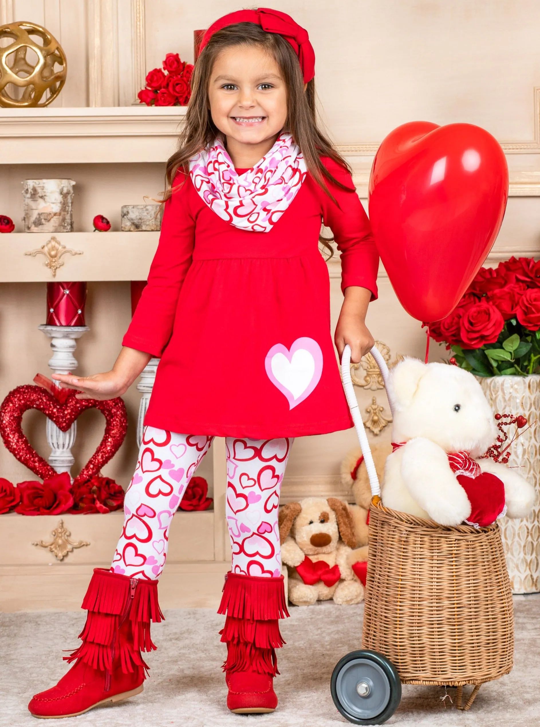 My Hearts With You Tunic, Scarf and Legging Set