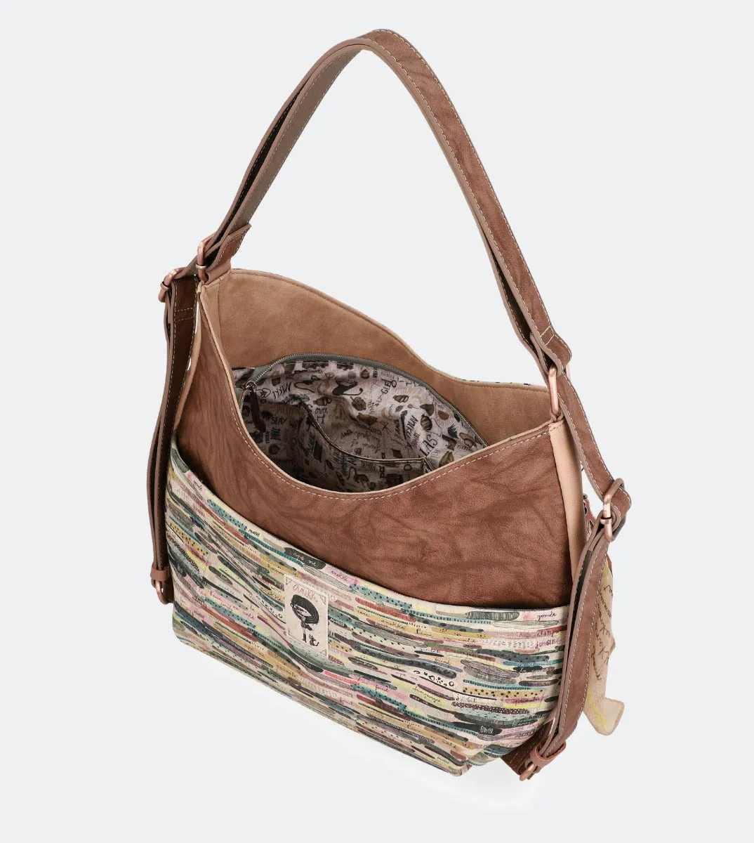 Nature hobo bag that can be converted into a backpack