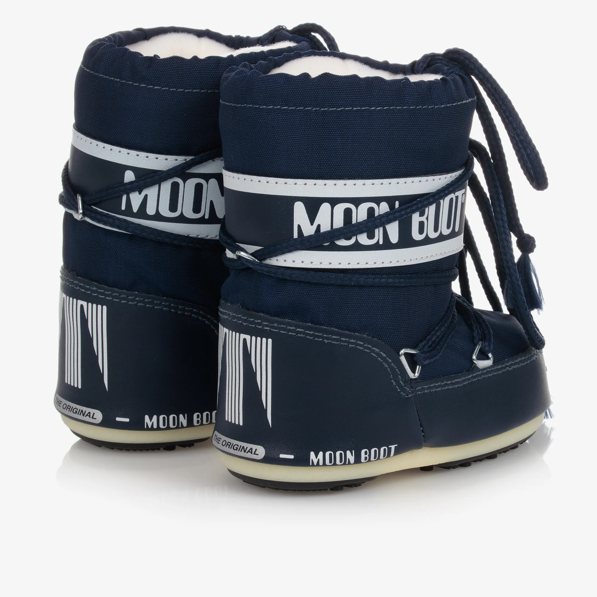 Navy Blue Mini Nylon Snow Boots