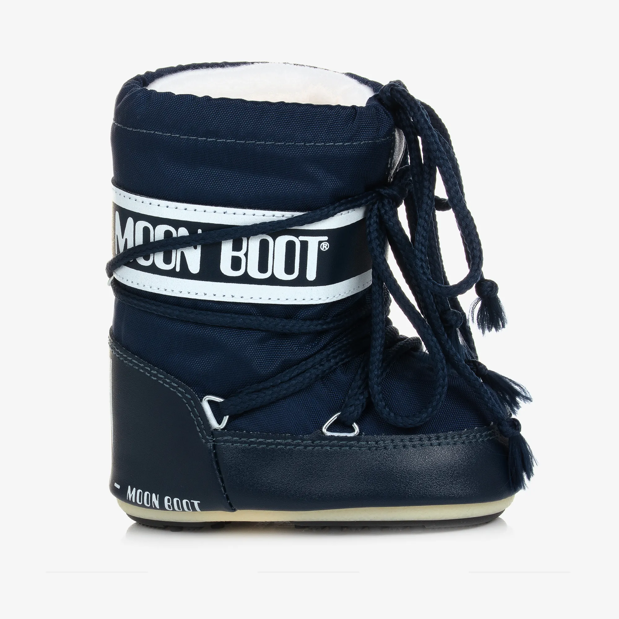 Navy Blue Mini Nylon Snow Boots