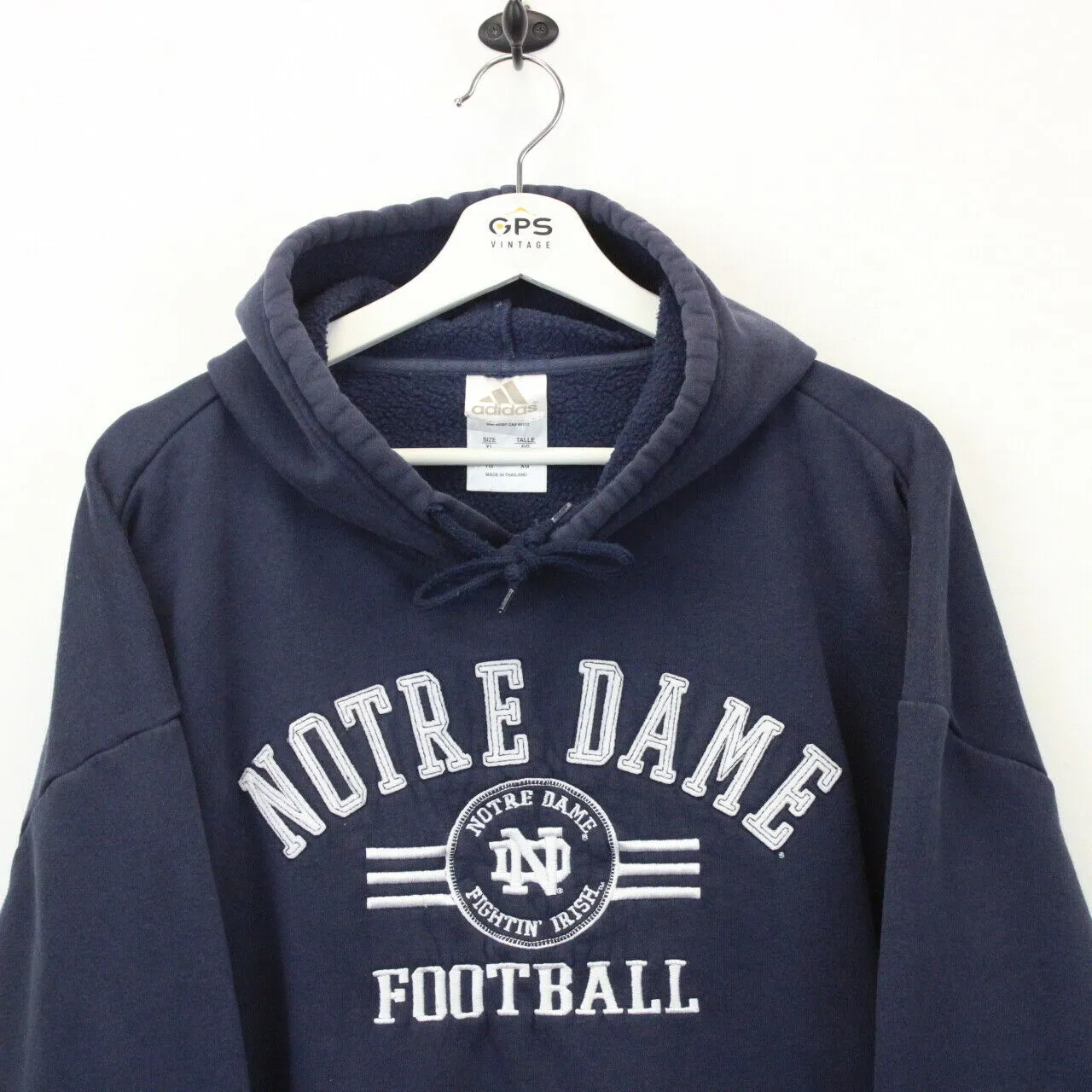 NCAA ADIDAS 00s Notre DAME Hoodie Navy Blue | XL