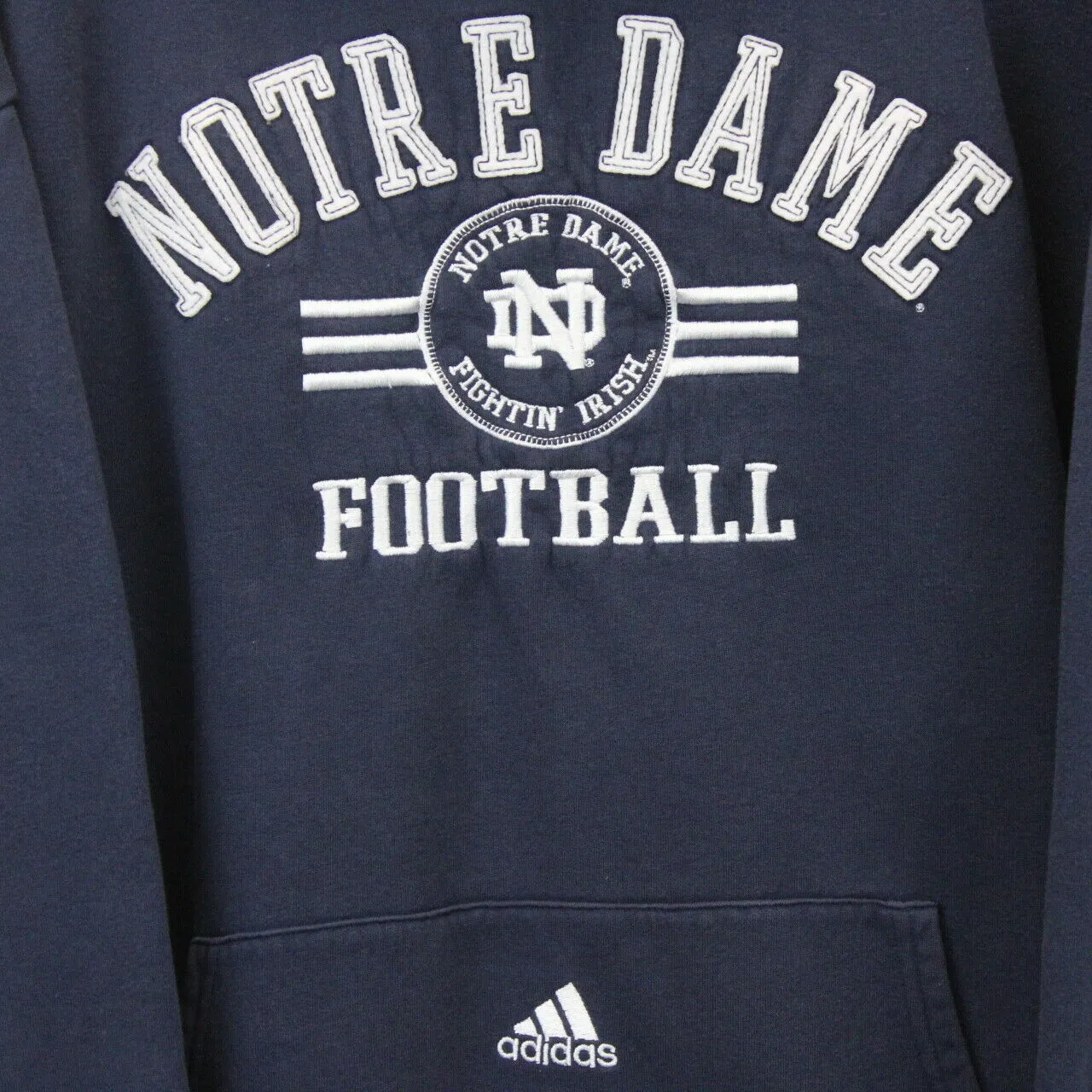 NCAA ADIDAS 00s Notre DAME Hoodie Navy Blue | XL