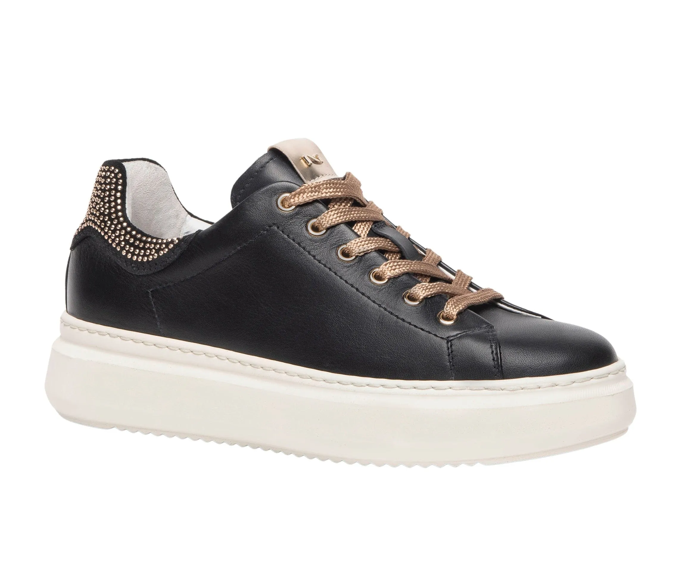 NeroGiardini BARI Nero Platform Tie Sneaker