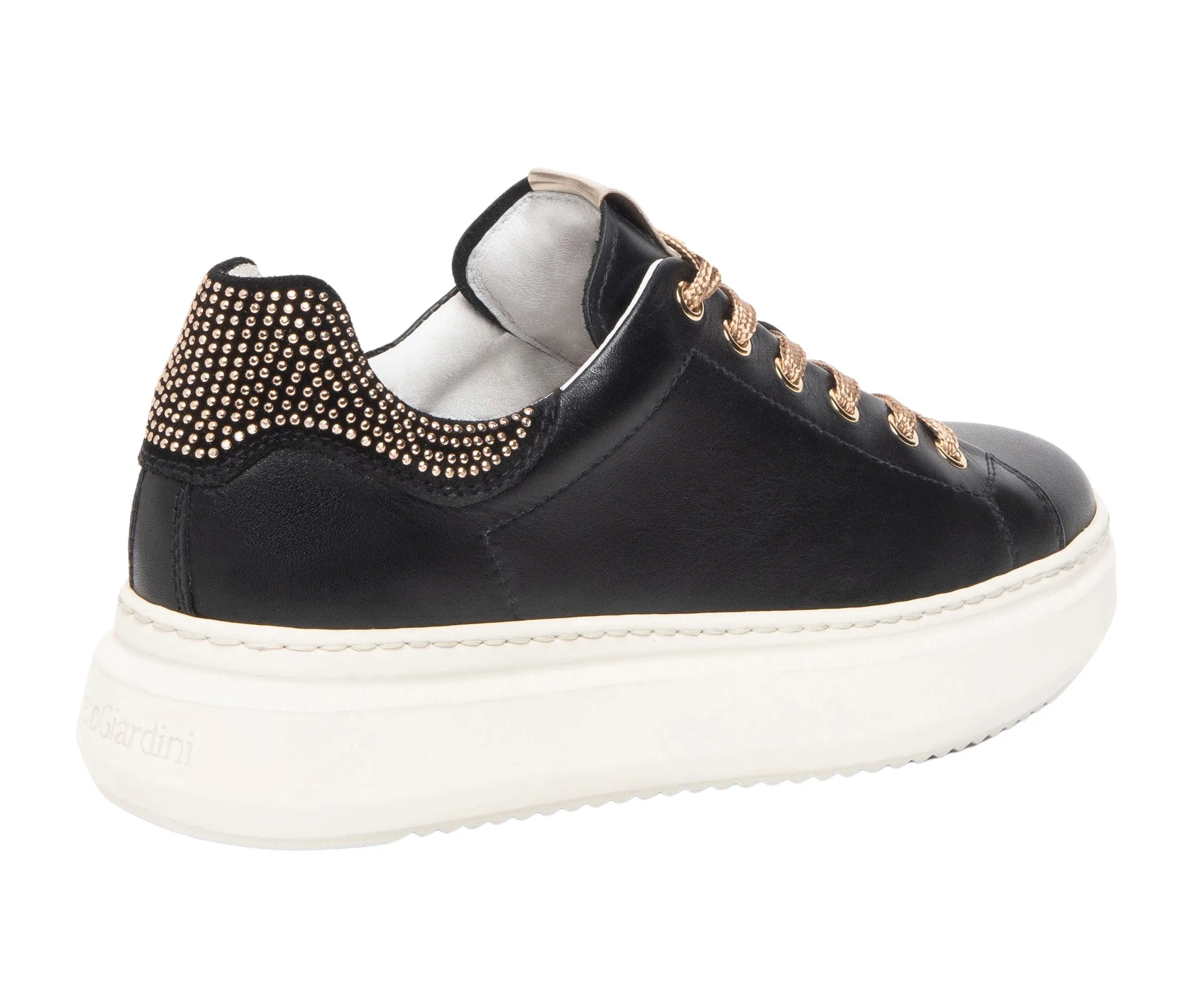 NeroGiardini BARI Nero Platform Tie Sneaker