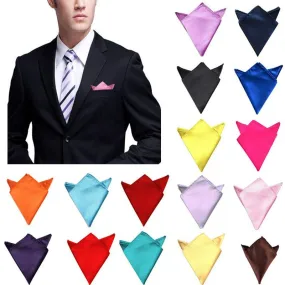 New Stylish Men's Suit a pocket square Hanky Satin Solid Plain Suits Square Pocket Red Only