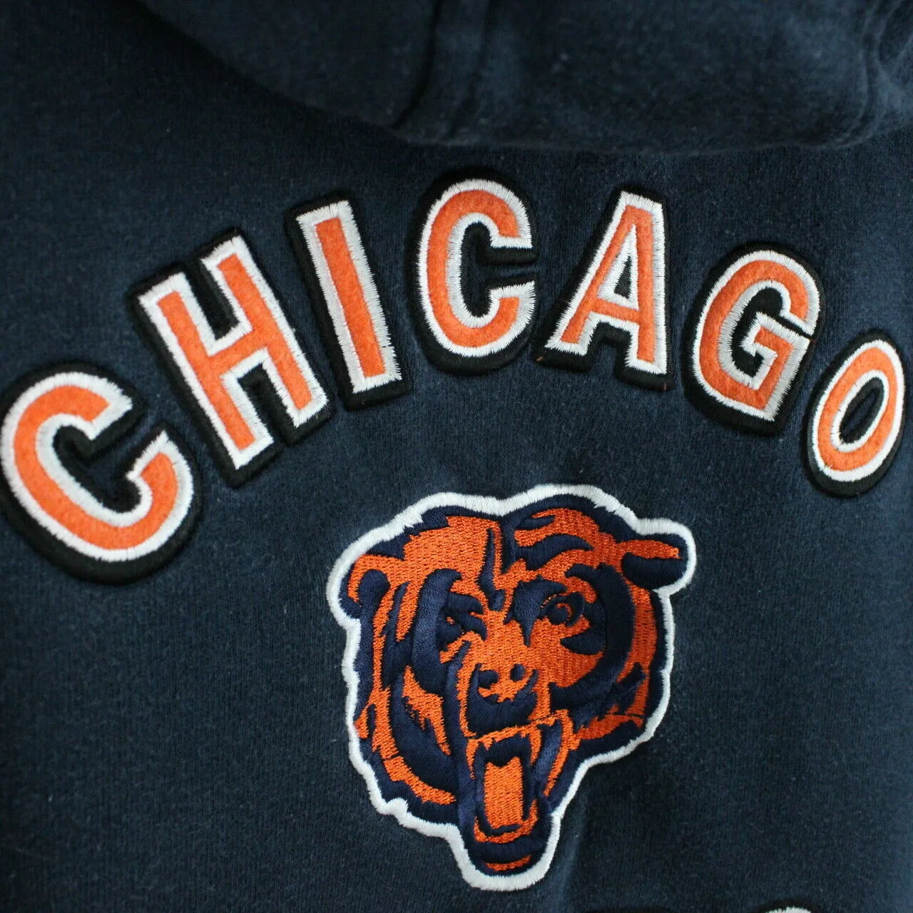 NFL 00s Chicago BEARS Hoodie Navy Blue | Medium