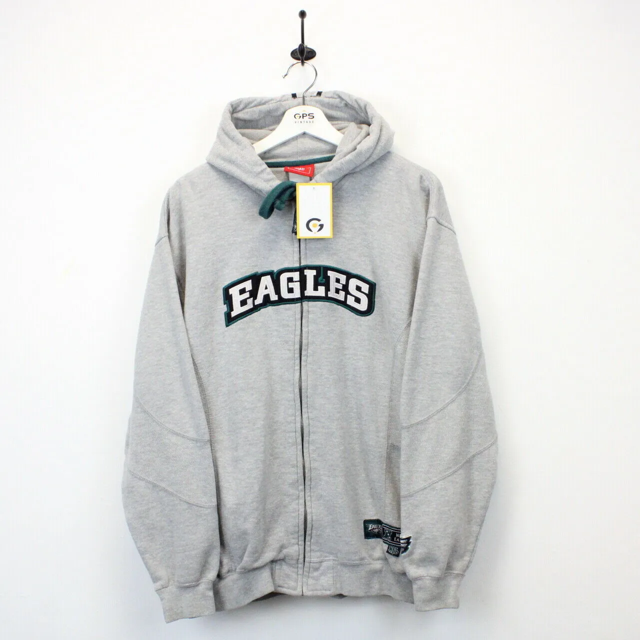 NFL 00s Philadelphia EAGLES Hoodie Grey | Large