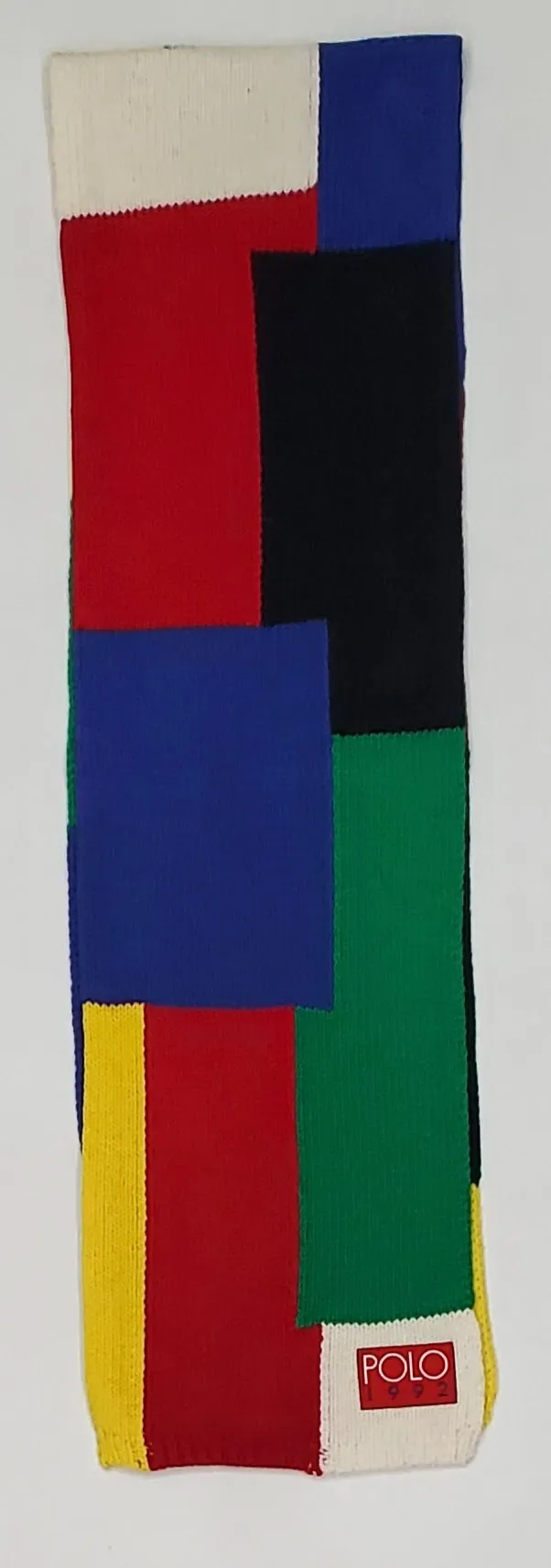 Nwt Polo Ralph Lauren Multi Color Color Block 1992 Scarf