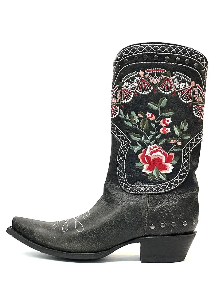 Old Gringo YL472-1 Womens Juliet Floral Embroidery Western Boots Black