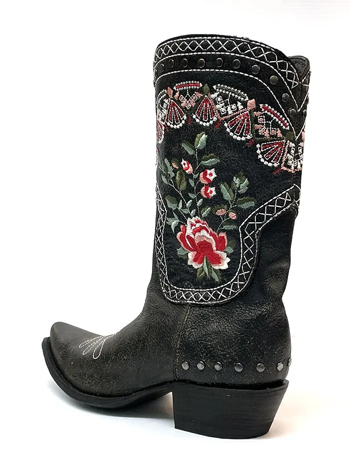 Old Gringo YL472-1 Womens Juliet Floral Embroidery Western Boots Black