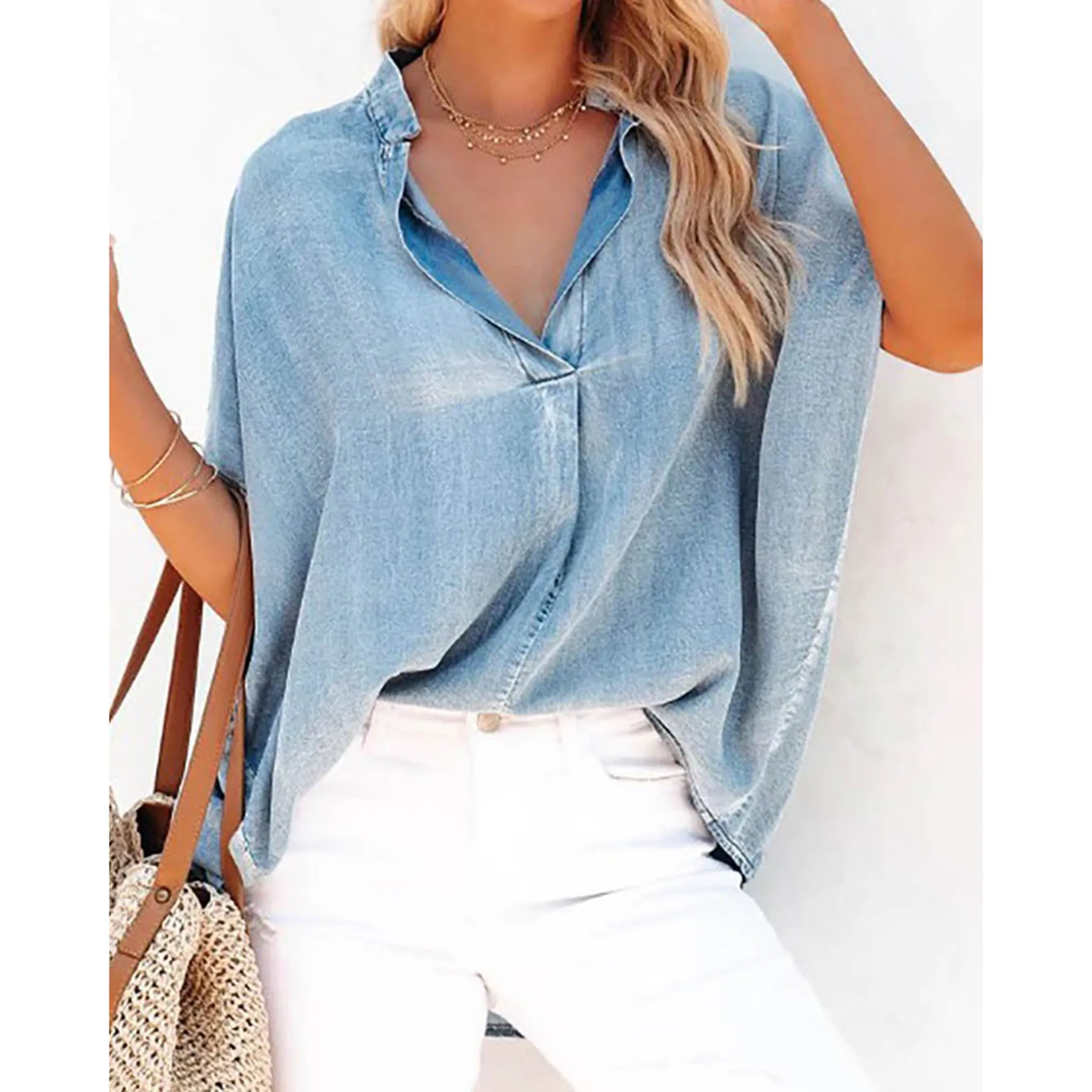 Oversize Denim Blouse