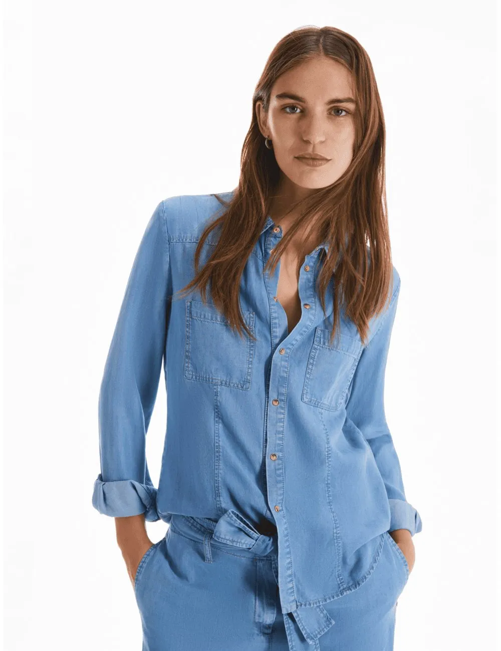 Pennyblack - Camicia in denim fluido azzurro