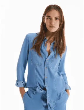 Pennyblack - Camicia in denim fluido azzurro