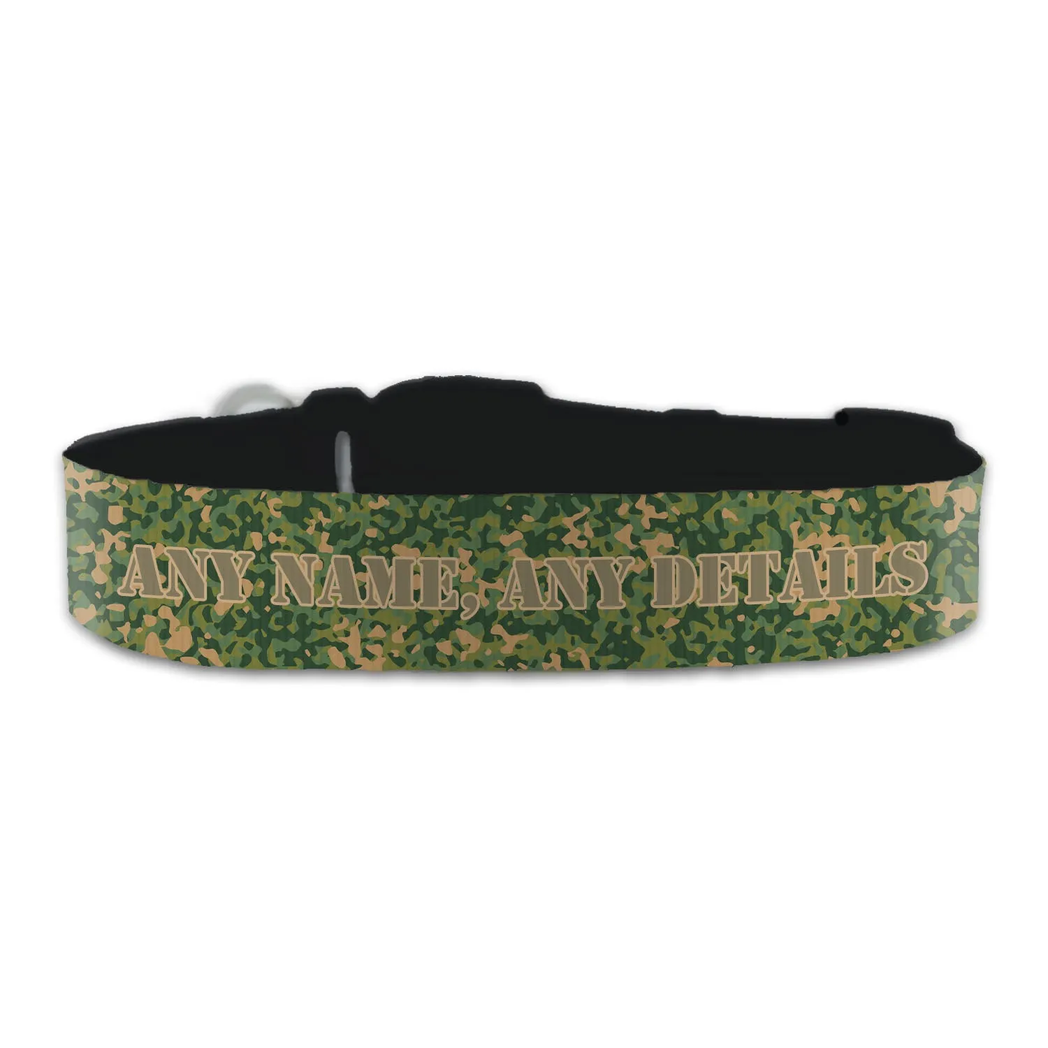 Personalised Large Dog Collar with Camo Background