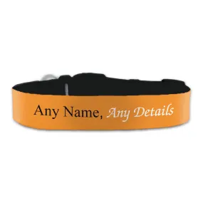 Personalised Large Dog Collar with Orange Background