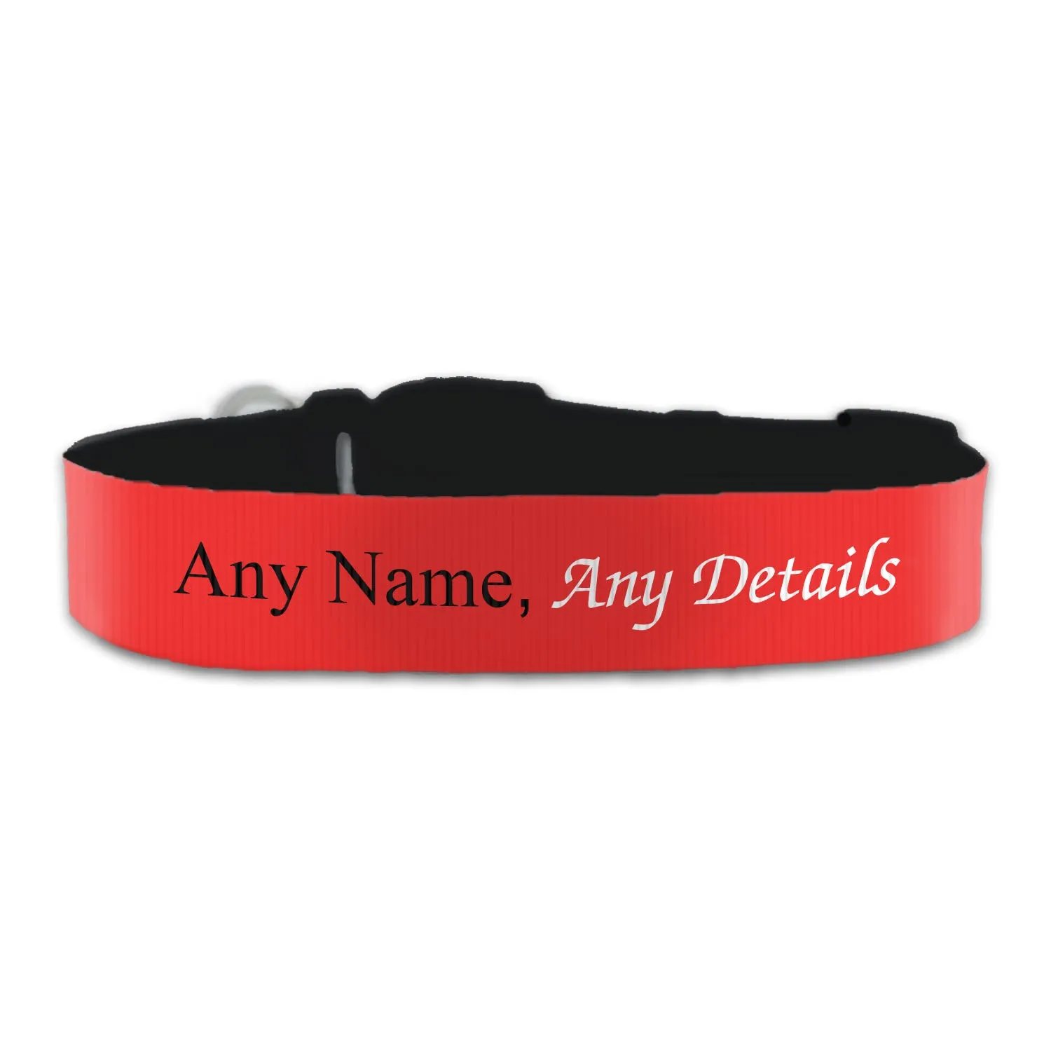 Personalised Large Dog Collar with Red Background