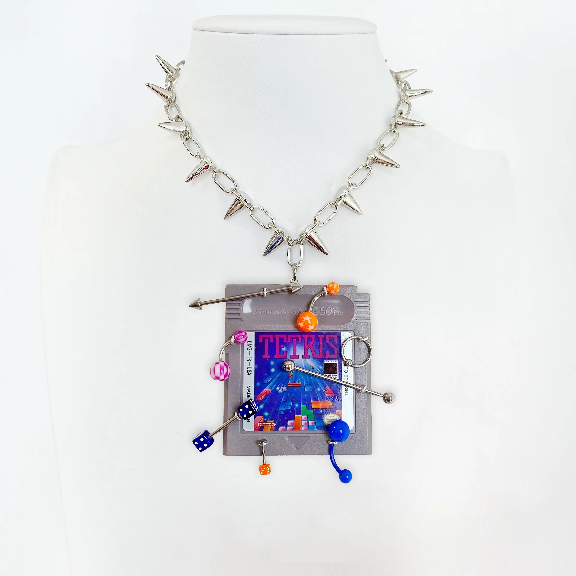 Pierced Tetris Vintage Remix Charm Necklace