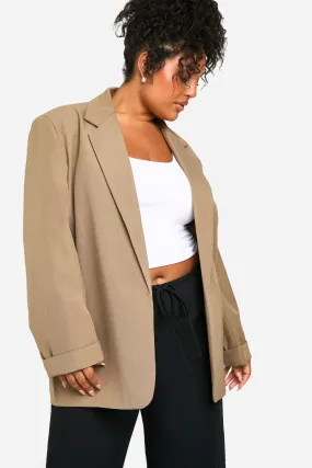 Plus Essential Relaxed Turn Up Cuff Blazer