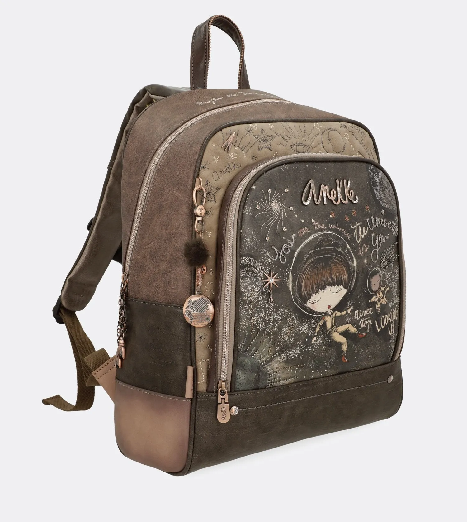 Pretty universe school backpack with a printed design