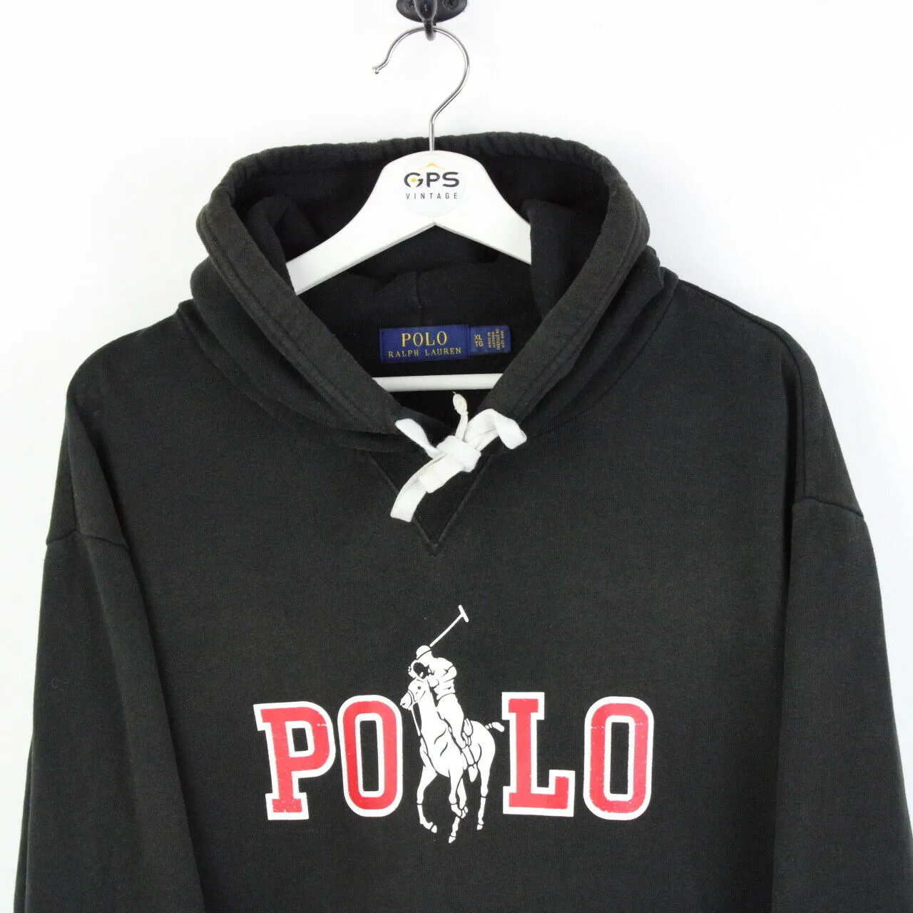 RALPH LAUREN 00s Hoodie Black | XL