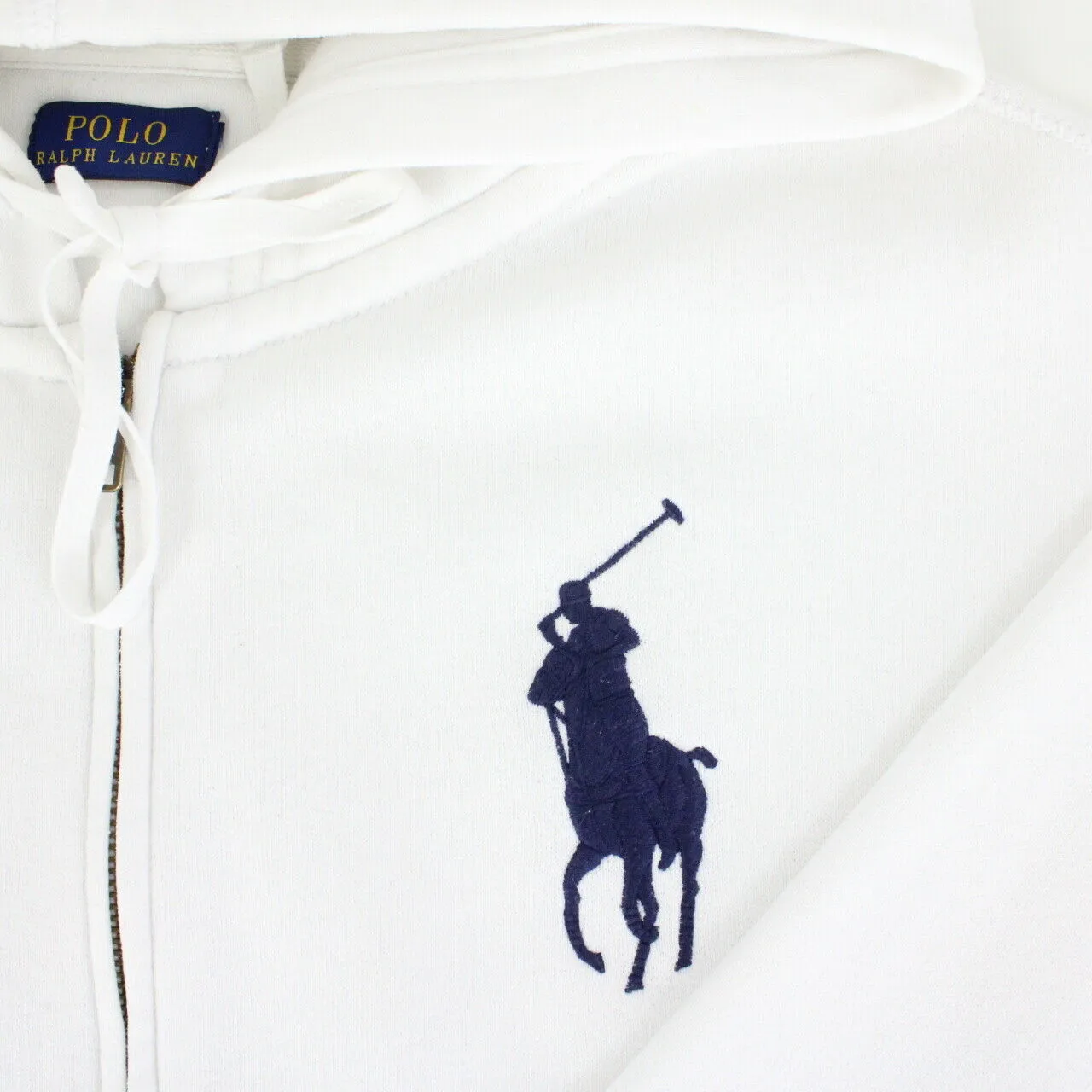 RALPH LAUREN 00s Hoodie White | Small