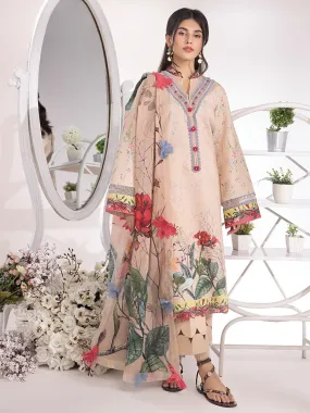 Rang Rasiya Summer Breeze Unstitched Lawn Print 3Pc Suit D-10 Blush