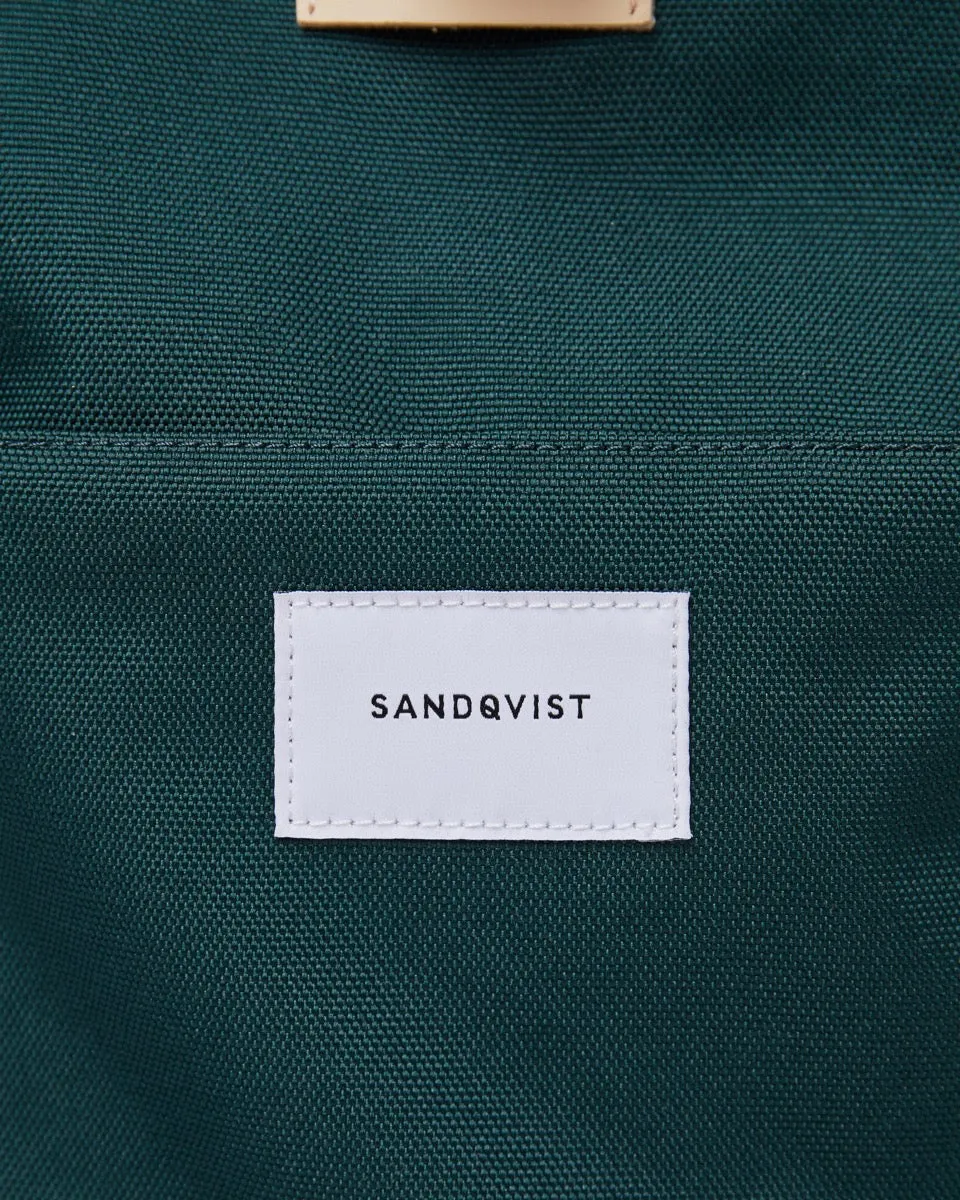 Sandqvist Ilon Rolltop Backpack Dark Green Natural