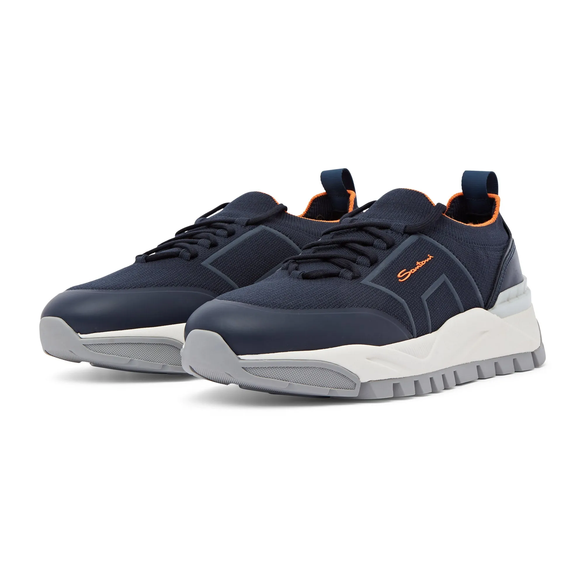 Santoni Tech Knitted Runner (Navy)